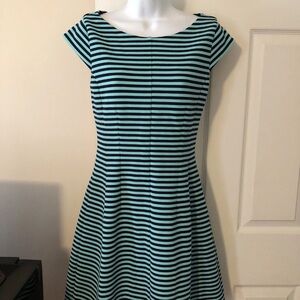 Lilly Pulitzer Black and Blue Striped Midi Dress